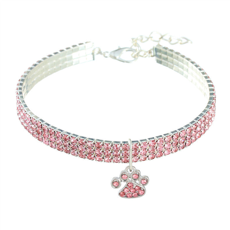 Pet Collar With Diamonds, Mixed-color Cat And Dog Supplies, Cat Claws, Elastic Cat And Dog Necklace Jewelry - Fabs things