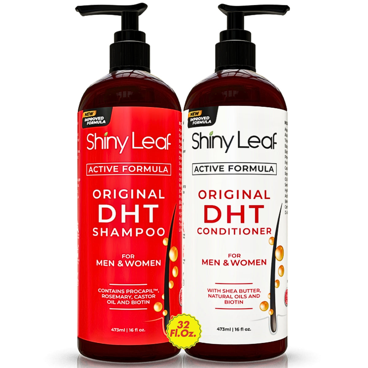 DHT Blocker Anti Hair Loss Shampoo and Conditioner set with Biotin (2 x 16 Oz) - Fabs things