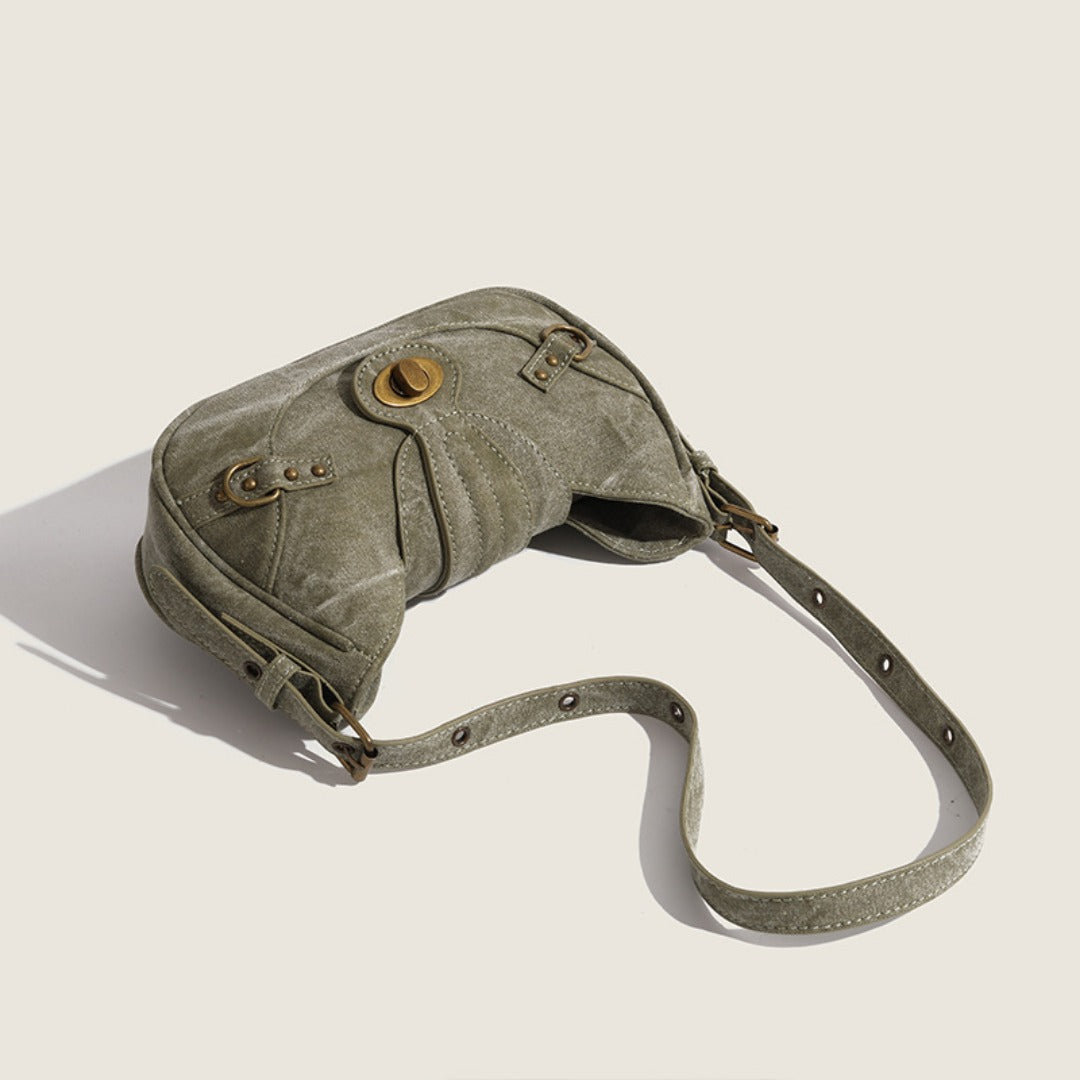 Vintage Army Green Splicing Armpit Bag – Stylish Small Shoulder Purse, Versatile Spring Spice Girl Bag & Handbag  hobo - Fabs things