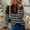 Spring Women Sweater Striped O-neck Long Sleeve Warm Thick Sweaters Female Spring New Trendy Elegant Casual Ladies Clothes - Fabs things
