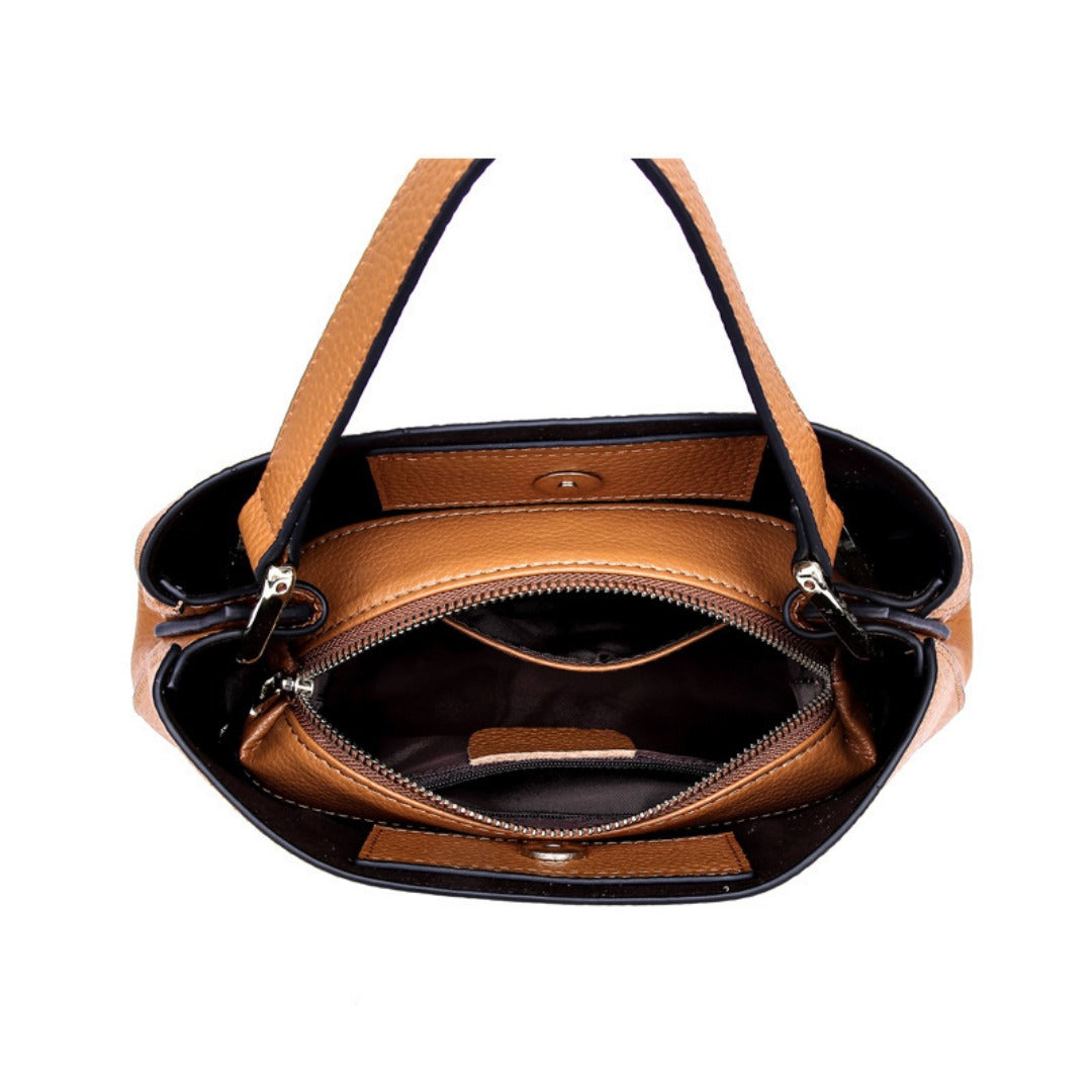 Elegant Genuine Leather Handbag - Fashionable Casual Leather Tote Purse & Shoulder Crossbody Bag for Women - Fabs things