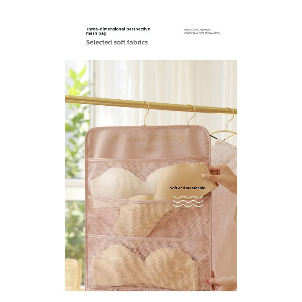 Underwear storage hanging bag, wall-mounted double-sided storage bag, underwear bra socks finishing bag, wardrobe hanging bag - Fabs things