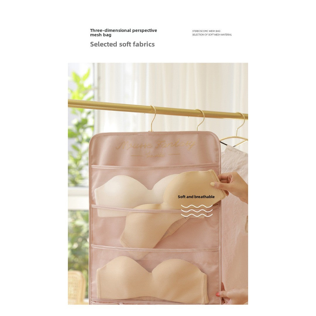 Underwear storage hanging bag, wall-mounted double-sided storage bag, underwear bra socks finishing bag, wardrobe hanging bag - Fabs things