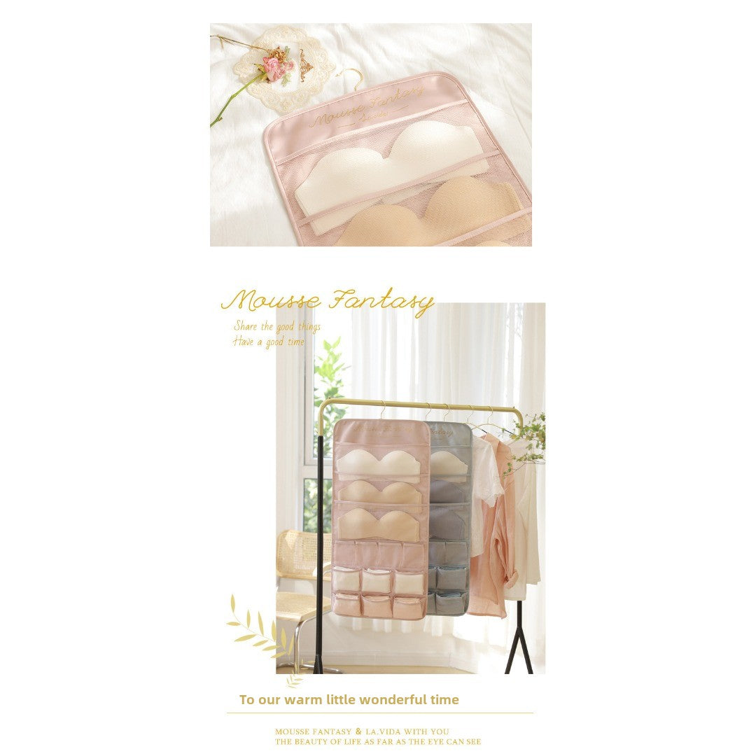 Underwear storage hanging bag, wall-mounted double-sided storage bag, underwear bra socks finishing bag, wardrobe hanging bag - Fabs things