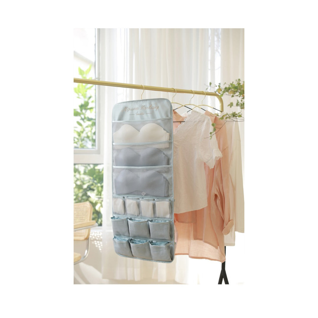 Underwear storage hanging bag, wall-mounted double-sided storage bag, underwear bra socks finishing bag, wardrobe hanging bag - Fabs things