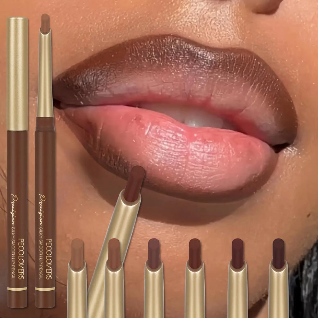 Matte 6-colors Lip Liner Pencil Bevel Design Nib Lip Contour Lipstick Nude Brown Lipstick Pencil Natural Lasting Lipliner Makeup - Fabs things