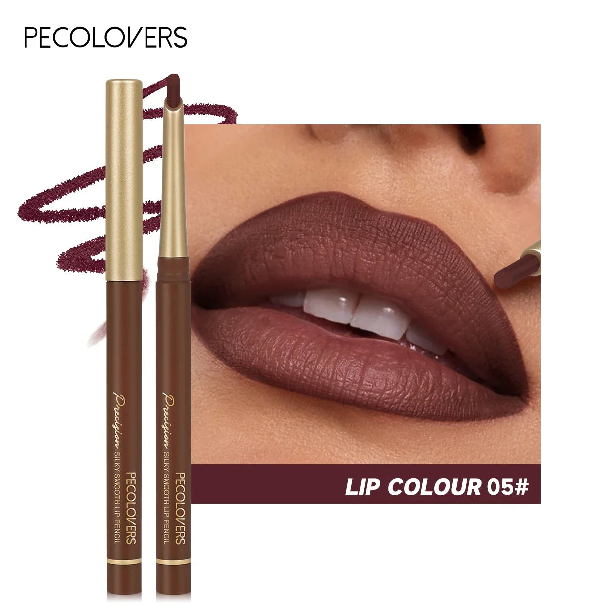 Matte 6-colors Lip Liner Pencil Bevel Design Nib Lip Contour Lipstick Nude Brown Lipstick Pencil Natural Lasting Lipliner Makeup - Fabs things