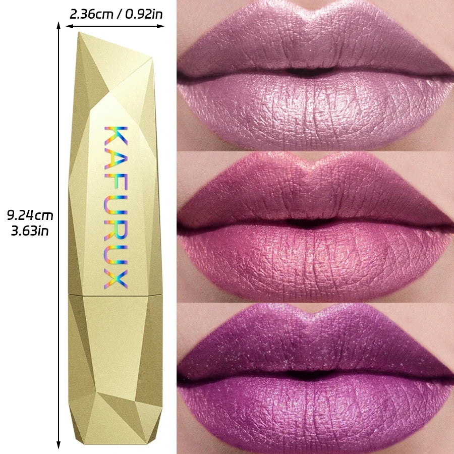 21Colors Bold & Intense Glitter Shiny Metallic Lipstick Pearlescent Lip Tint,Long Lasting Lip Senior Matte Lip Makeup Gifts for - Fabs things