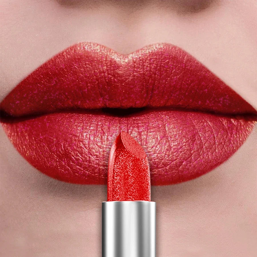 21Colors Bold & Intense Glitter Shiny Metallic Lipstick Pearlescent Lip Tint,Long Lasting Lip Senior Matte Lip Makeup Gifts for - Fabs things