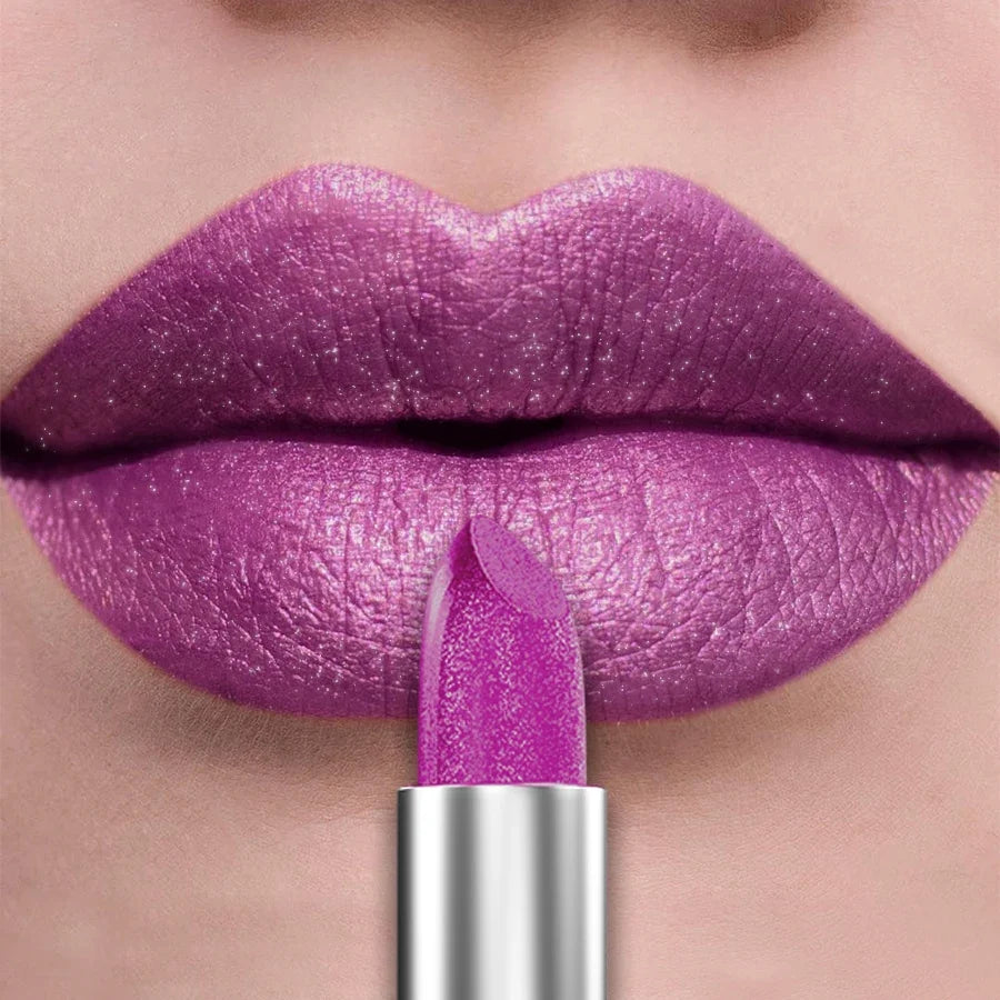 21Colors Bold & Intense Glitter Shiny Metallic Lipstick Pearlescent Lip Tint,Long Lasting Lip Senior Matte Lip Makeup Gifts for - Fabs things