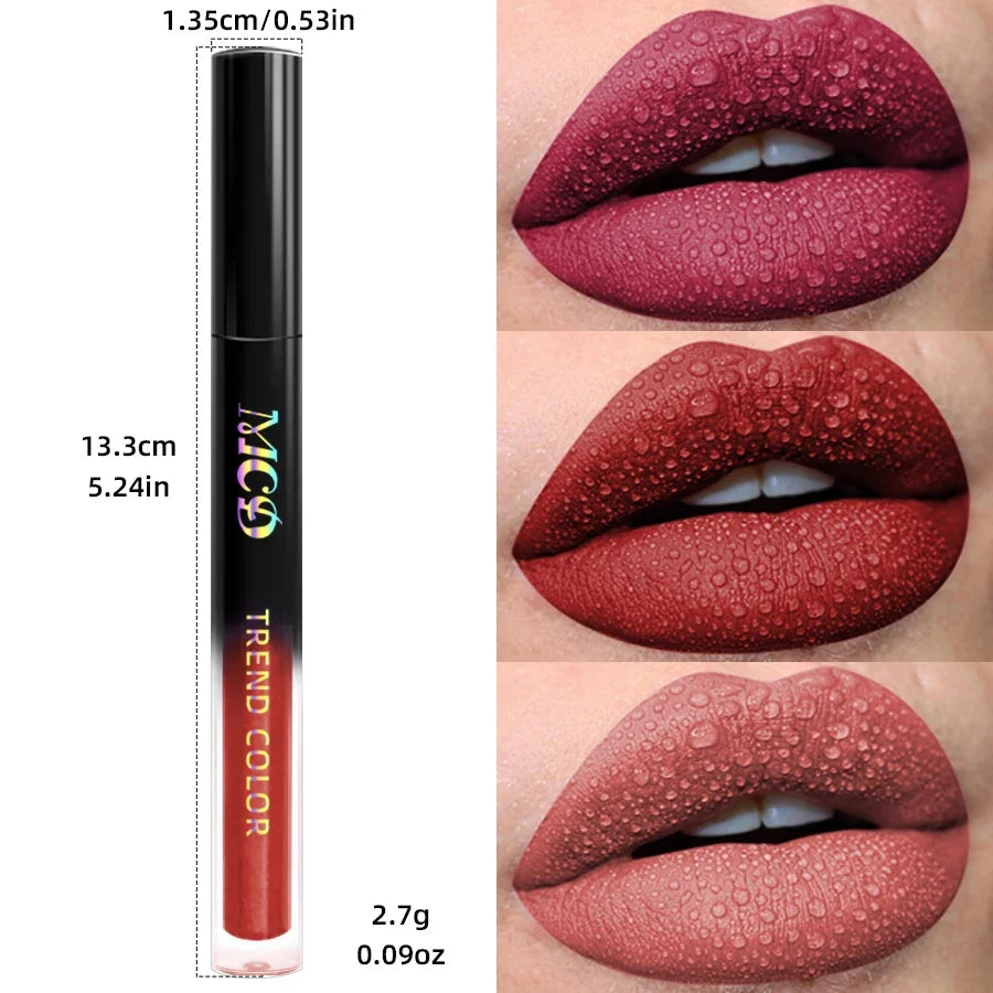 19 colors Matte Velvet Lip Gloss Waterproof Liquid Lipstick Nude Black Lips tint Makeup Lip Glaze Cosmetics Red Lip Stain Beauty - Fabs things