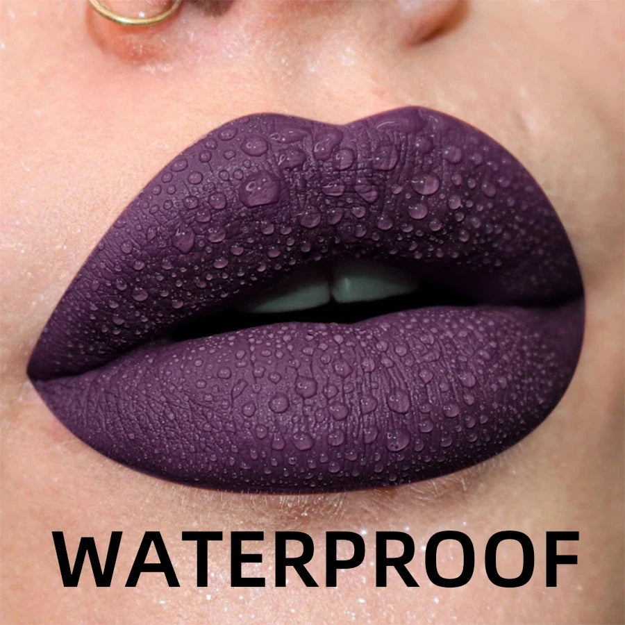 19 colors Matte Velvet Lip Gloss Waterproof Liquid Lipstick Nude Black Lips tint Makeup Lip Glaze Cosmetics Red Lip Stain Beauty - Fabs things