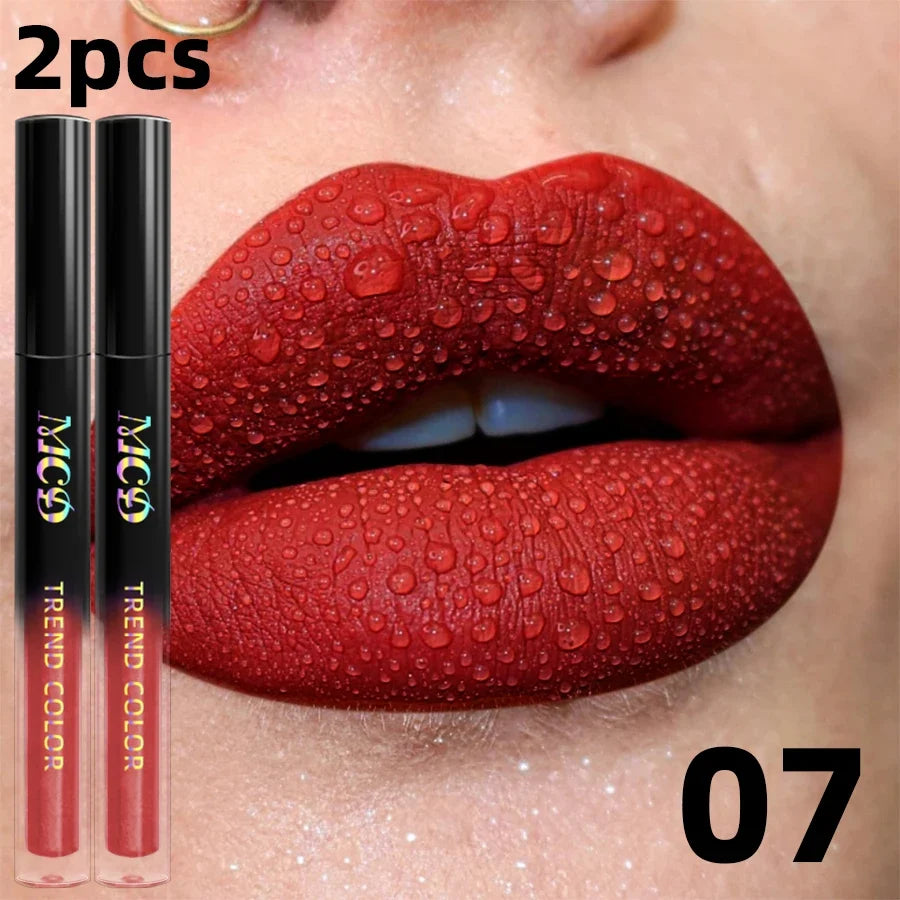 19 colors Matte Velvet Lip Gloss Waterproof Liquid Lipstick Nude Black Lips tint Makeup Lip Glaze Cosmetics Red Lip Stain Beauty - Fabs things