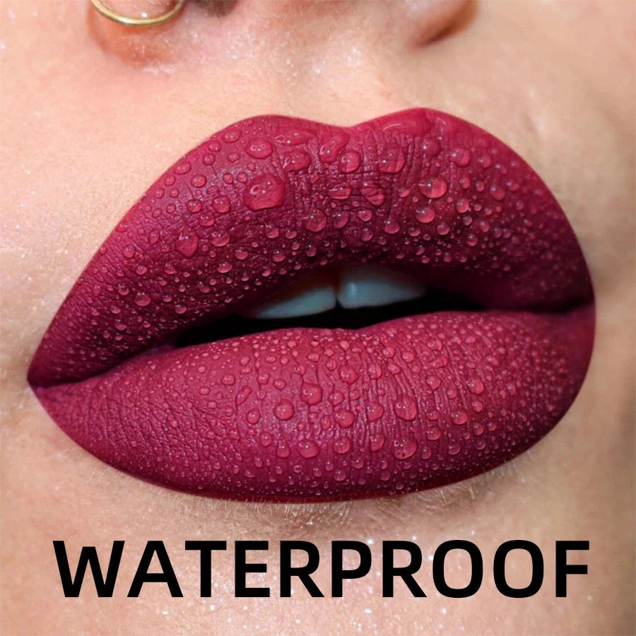 19 colors Matte Velvet Lip Gloss Waterproof Liquid Lipstick Nude Black Lips tint Makeup Lip Glaze Cosmetics Red Lip Stain Beauty - Fabs things