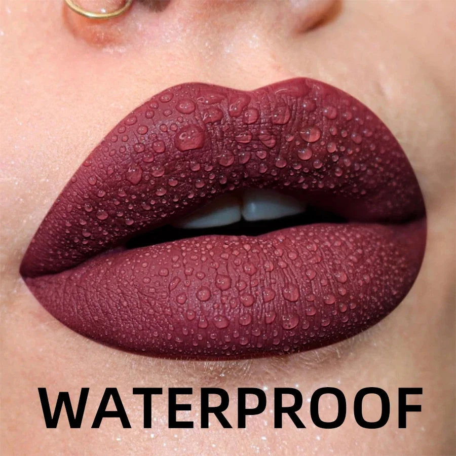 19 colors Matte Velvet Lip Gloss Waterproof Liquid Lipstick Nude Black Lips tint Makeup Lip Glaze Cosmetics Red Lip Stain Beauty - Fabs things