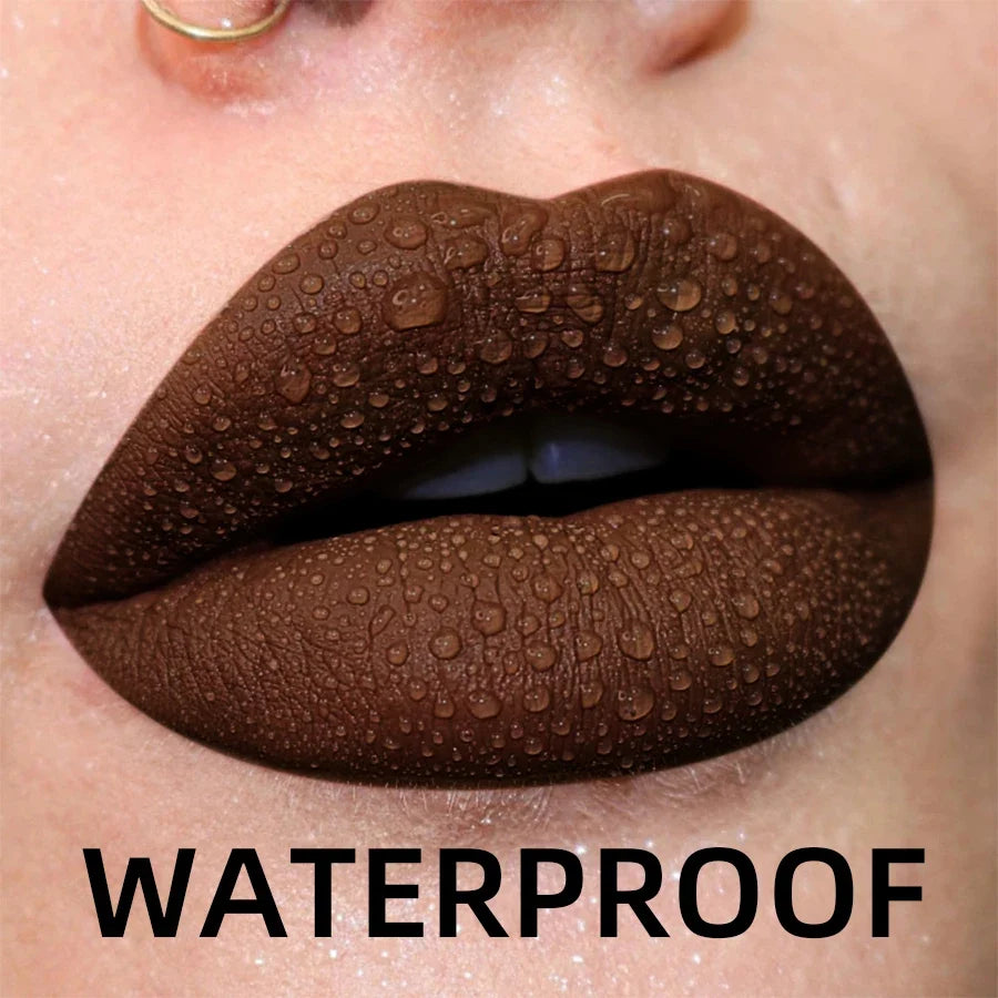 19 colors Matte Velvet Lip Gloss Waterproof Liquid Lipstick Nude Black Lips tint Makeup Lip Glaze Cosmetics Red Lip Stain Beauty - Fabs things