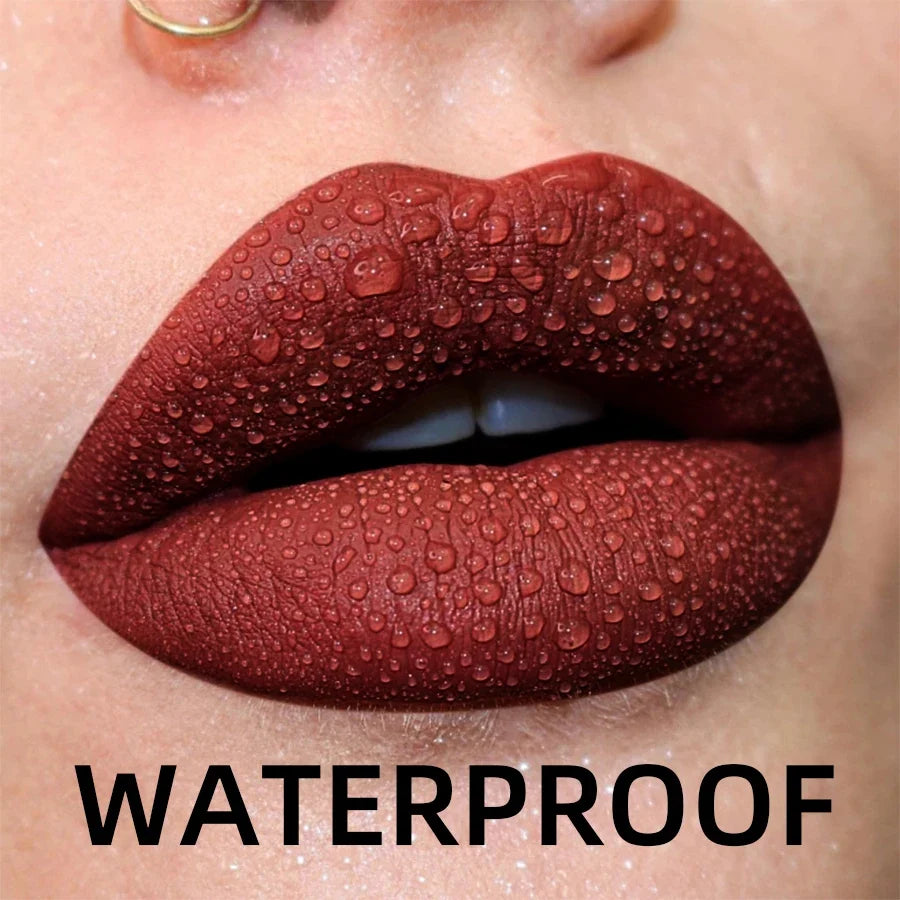 19 colors Matte Velvet Lip Gloss Waterproof Liquid Lipstick Nude Black Lips tint Makeup Lip Glaze Cosmetics Red Lip Stain Beauty - Fabs things