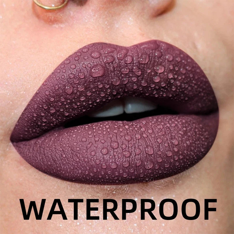 19 colors Matte Velvet Lip Gloss Waterproof Liquid Lipstick Nude Black Lips tint Makeup Lip Glaze Cosmetics Red Lip Stain Beauty - Fabs things