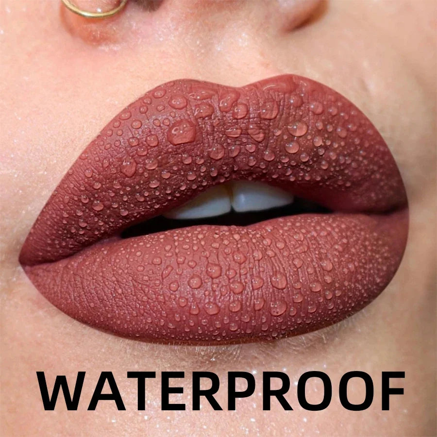 19 colors Matte Velvet Lip Gloss Waterproof Liquid Lipstick Nude Black Lips tint Makeup Lip Glaze Cosmetics Red Lip Stain Beauty - Fabs things