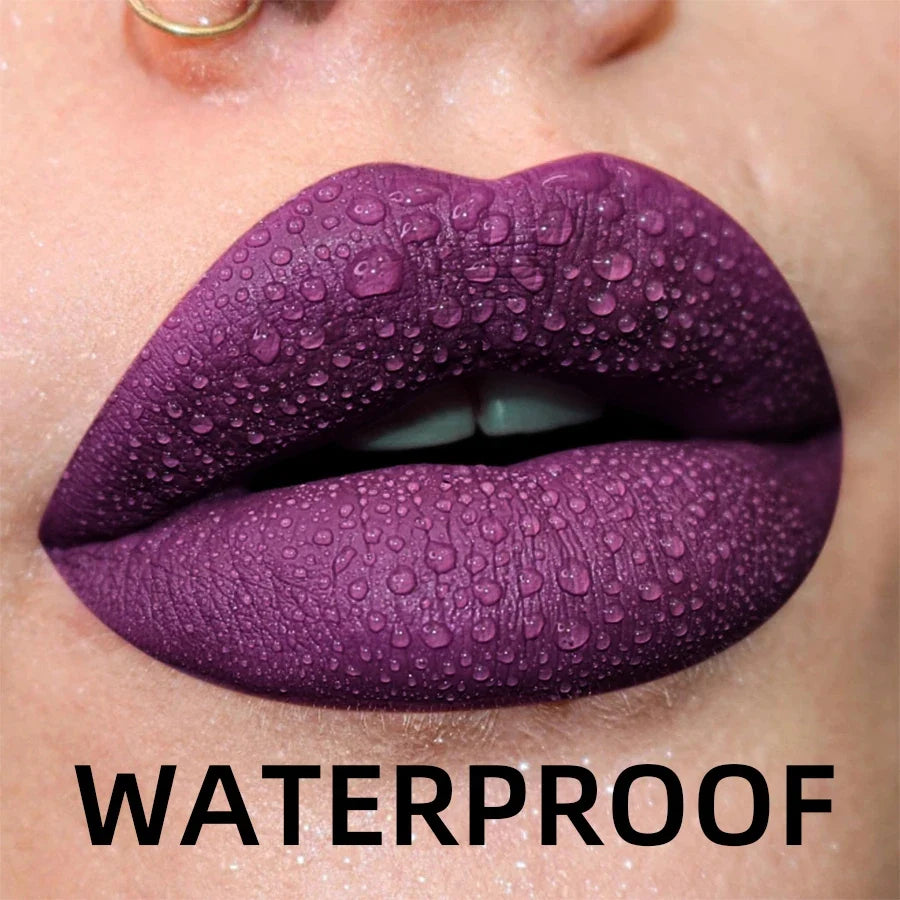 19 colors Matte Velvet Lip Gloss Waterproof Liquid Lipstick Nude Black Lips tint Makeup Lip Glaze Cosmetics Red Lip Stain Beauty - Fabs things