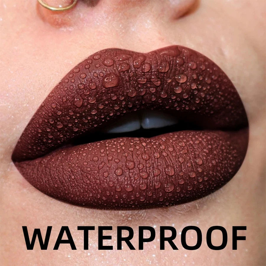 19 colors Matte Velvet Lip Gloss Waterproof Liquid Lipstick Nude Black Lips tint Makeup Lip Glaze Cosmetics Red Lip Stain Beauty - Fabs things