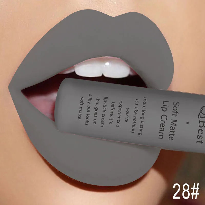 QIBEST Sexy Velvet Matte Lip Gloss Liquid Lipstick Lipgloss Beauty Red Nude Waterproof Long-lasting Lip Stain Makeup For Women - Fabs things