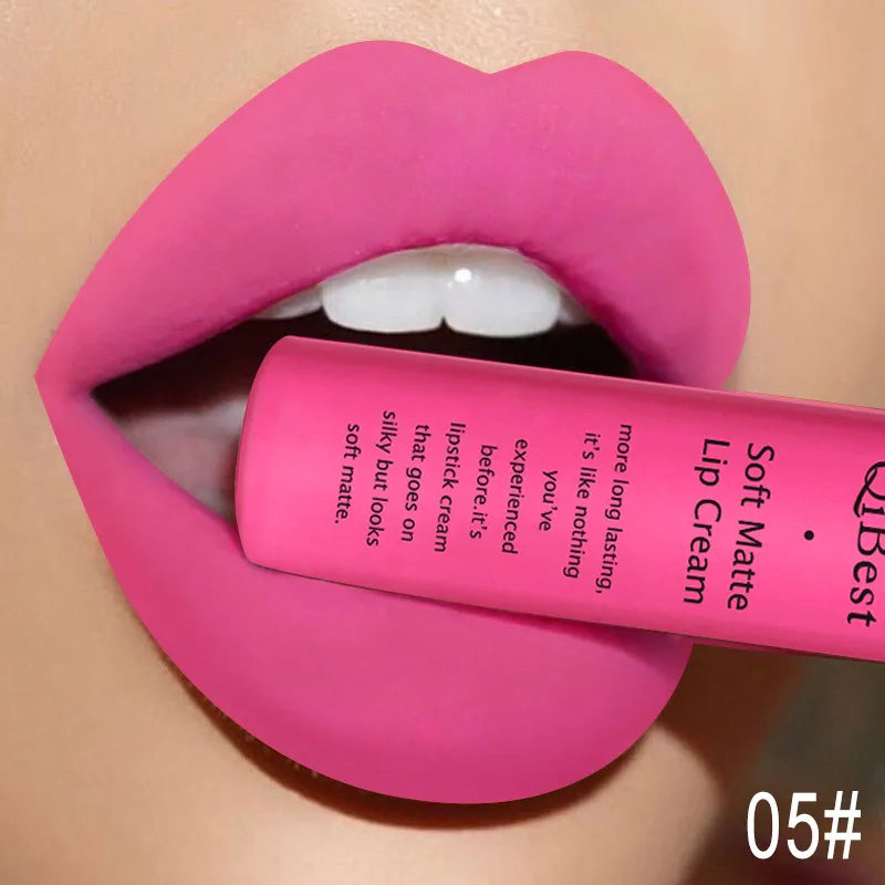 QIBEST Sexy Velvet Matte Lip Gloss Liquid Lipstick Lipgloss Beauty Red Nude Waterproof Long-lasting Lip Stain Makeup For Women - Fabs things