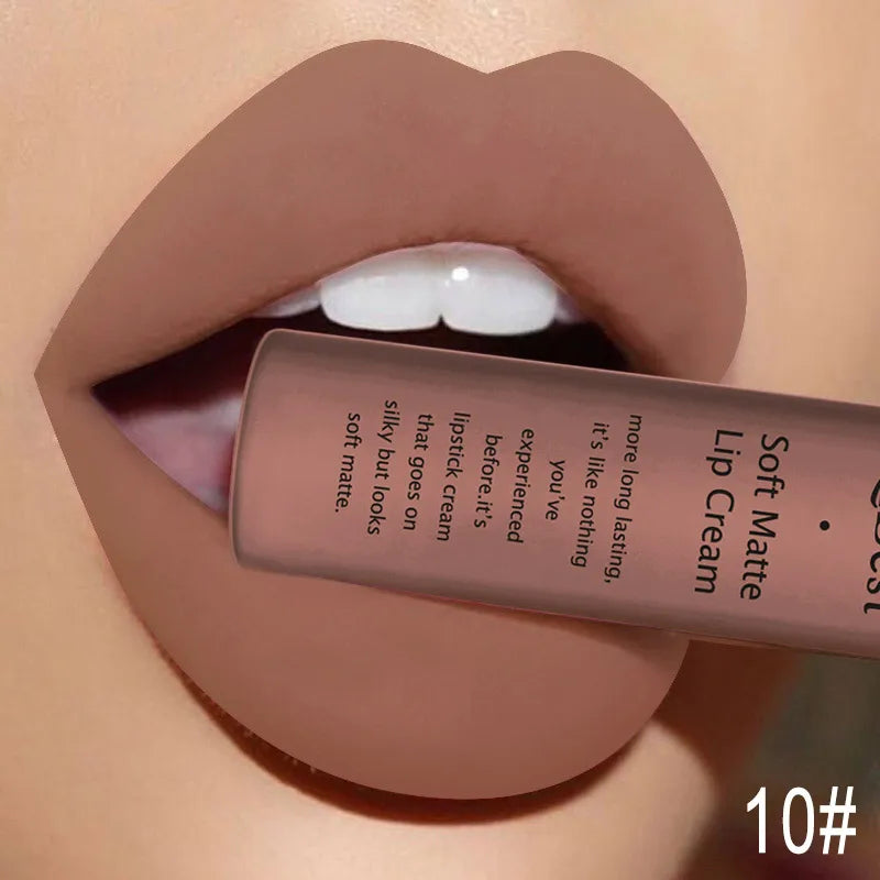 QIBEST Sexy Velvet Matte Lip Gloss Liquid Lipstick Lipgloss Beauty Red Nude Waterproof Long-lasting Lip Stain Makeup For Women - Fabs things
