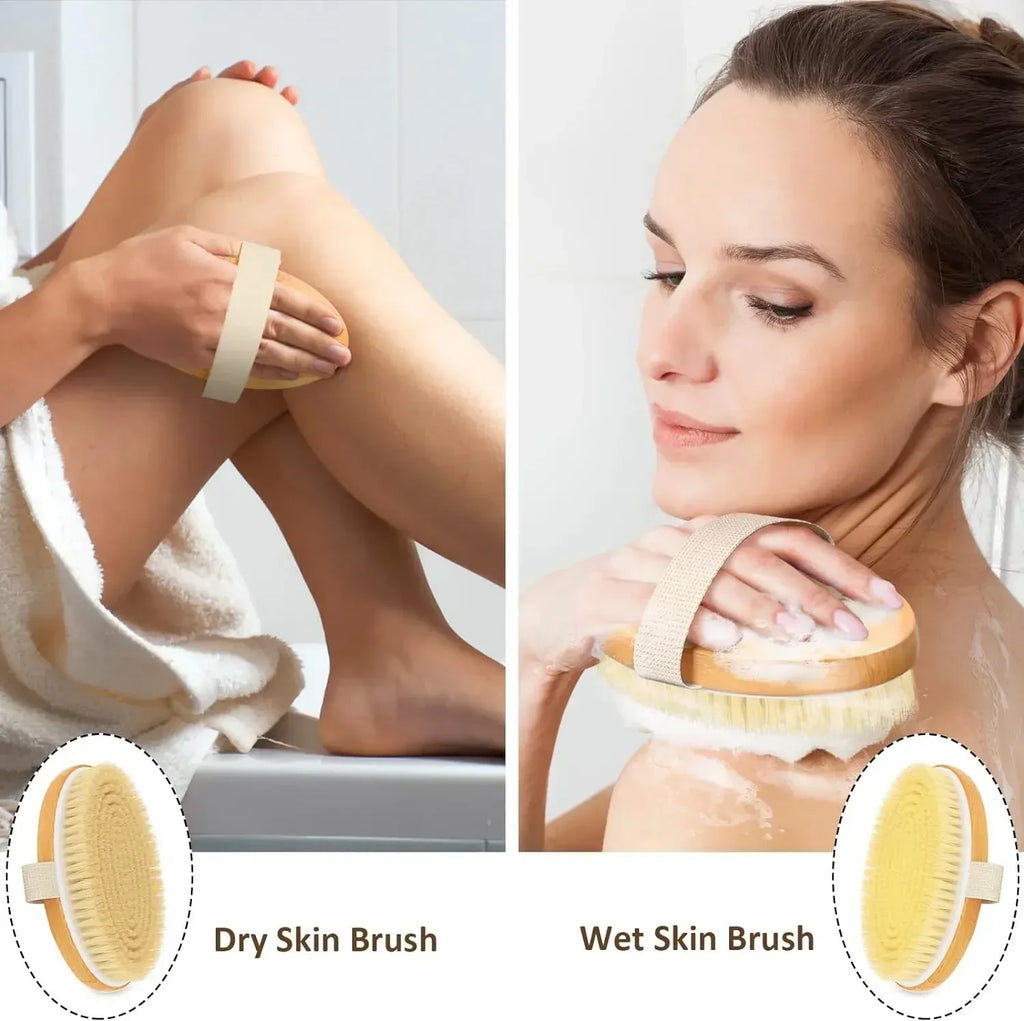 Dry Body Brushes, Exfoliating Body Scrubbers, Natural Bristles for Dry Skin, Improve Circulation, Stop Ingrown Hairs - Fabs things