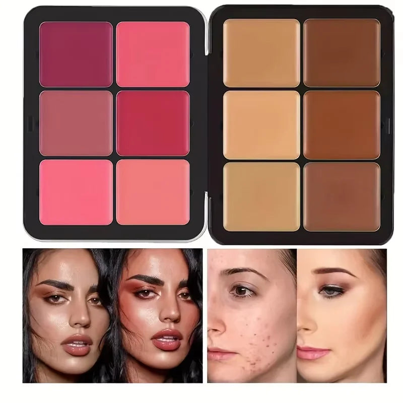12-color concealer and blush palette Matte and highlight contour makeup rouge palette - Fabs things