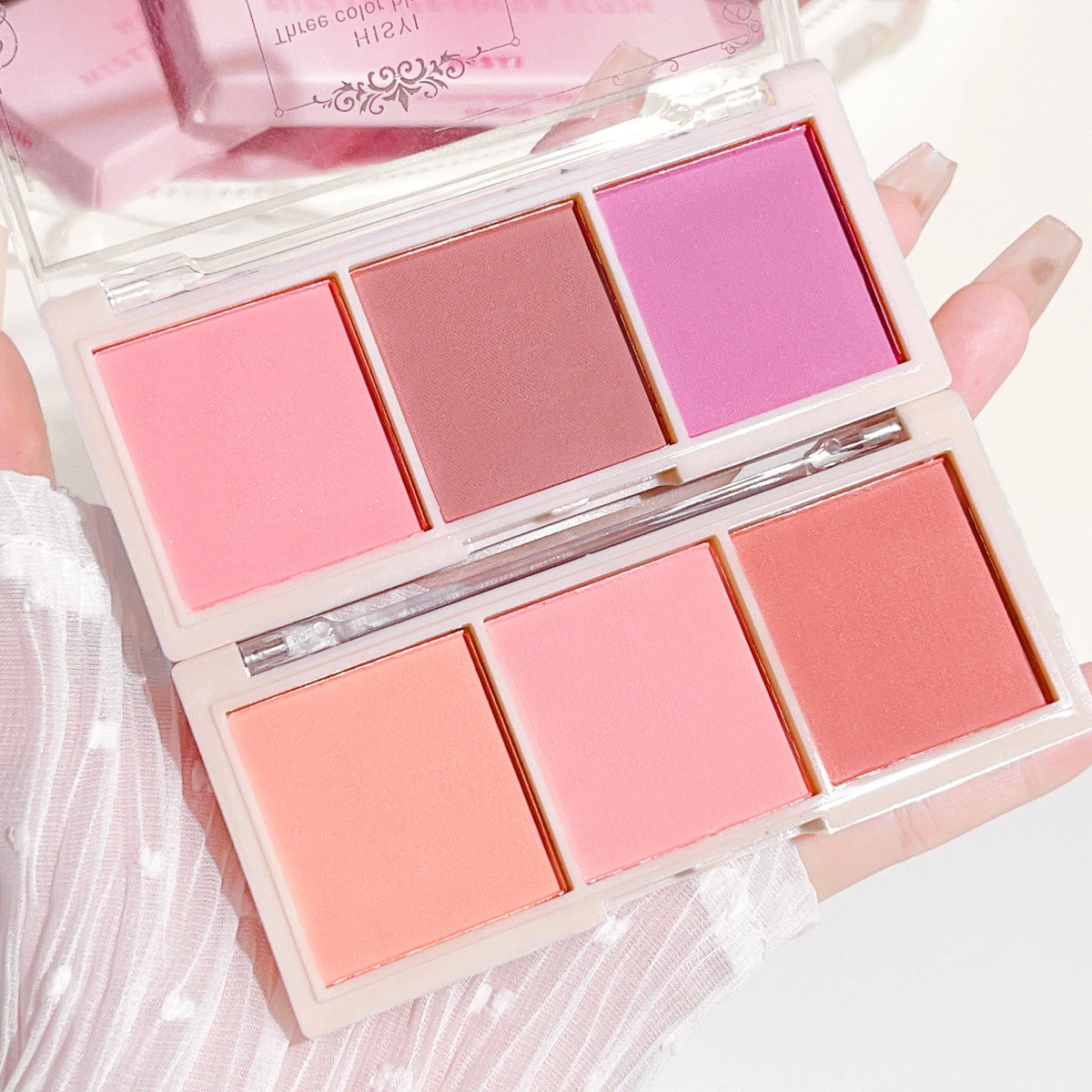 HISYI three-color blush natural color rendering delicate non-flying powder matte rouge holding makeup clear vitality girl blush - Fabs things