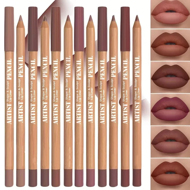 6pcs Velvet Matte Lip Liner Set - Long-Lasting Versatile Shades Longlasting Lip Makeup Berry, Brown, Pink Lip Pencil - Fabs things