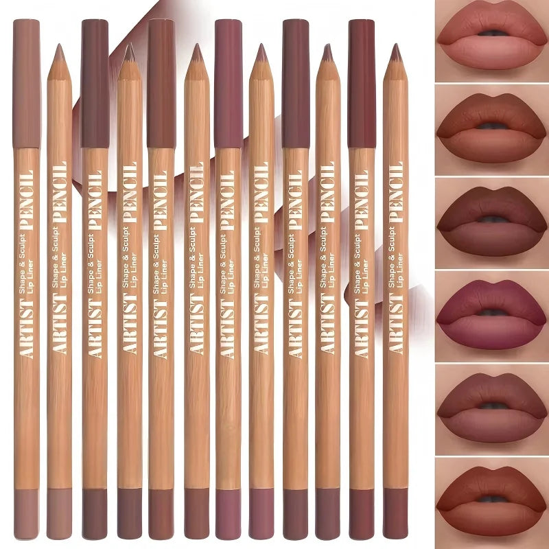 6pcs Velvet Matte Lip Liner Set - Long-Lasting Versatile Shades Longlasting Lip Makeup Berry, Brown, Pink Lip Pencil - Fabs things