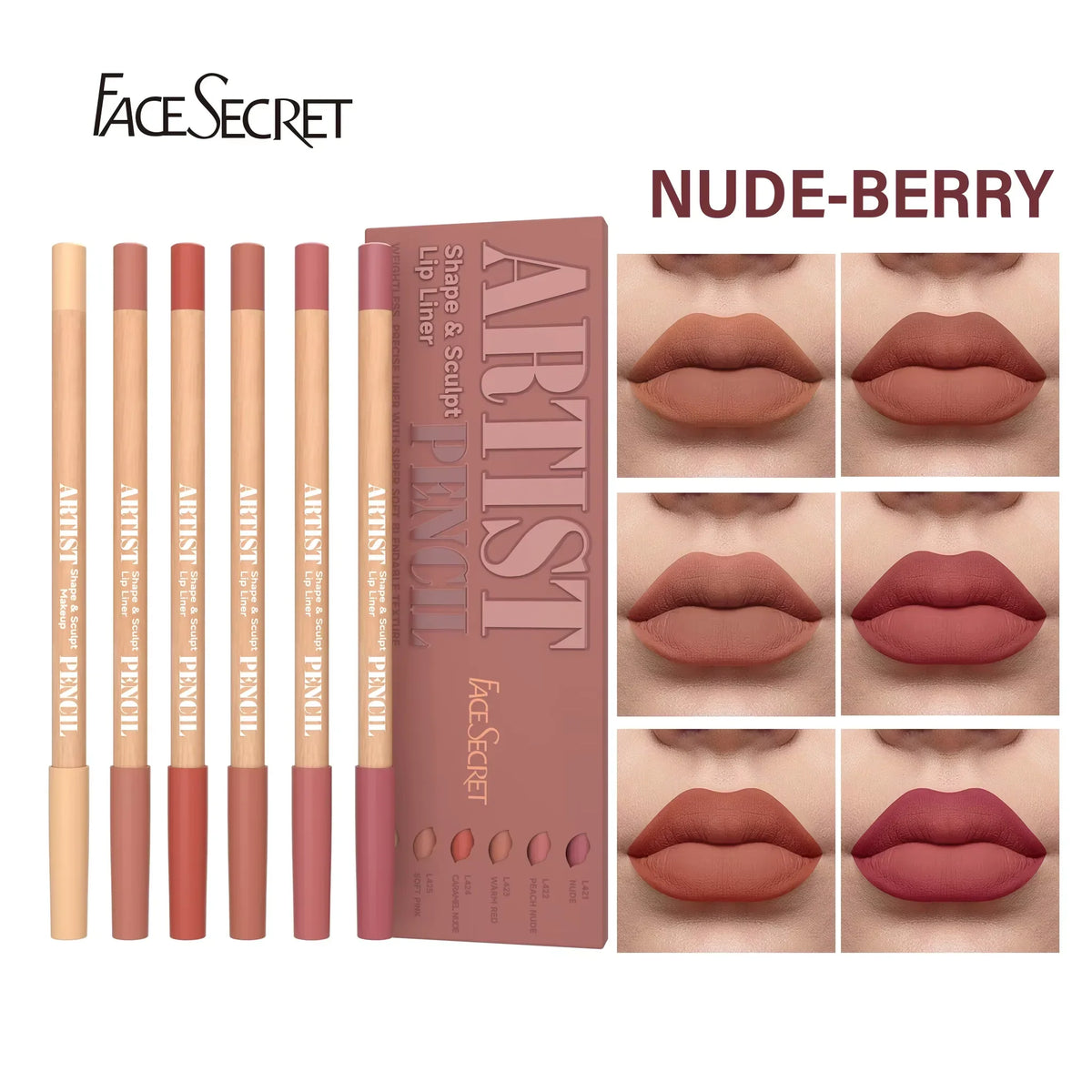 6pcs Velvet Matte Lip Liner Set - Long-Lasting Versatile Shades Longlasting Lip Makeup Berry, Brown, Pink Lip Pencil - Fabs things