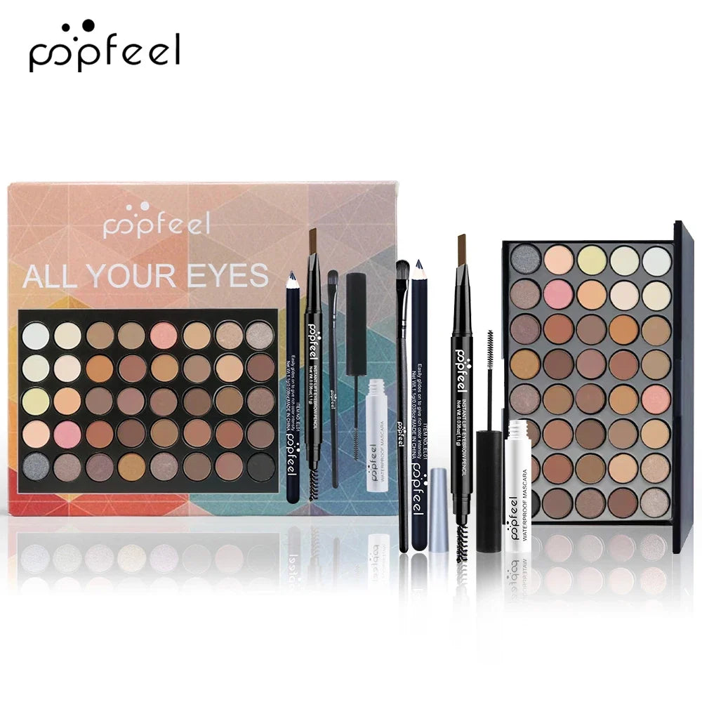 POPFEEL Eye Makeup Set, Eyeshadow Palette, Eyeliner, Mascara, Eyebrow Pencil, Makeup Tool Set Box, Gifts For Women - Fabs things