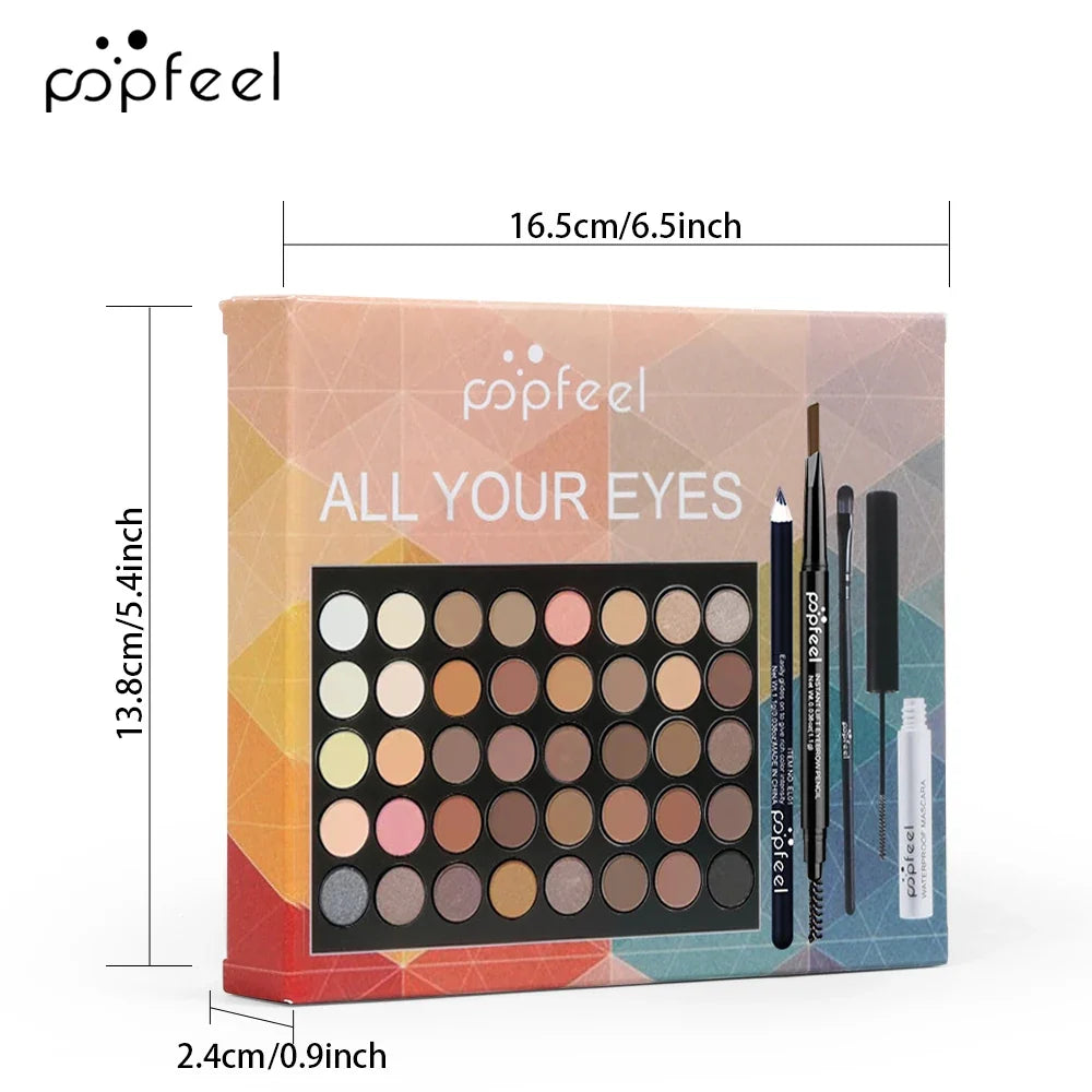 POPFEEL Eye Makeup Set, Eyeshadow Palette, Eyeliner, Mascara, Eyebrow Pencil, Makeup Tool Set Box, Gifts For Women - Fabs things