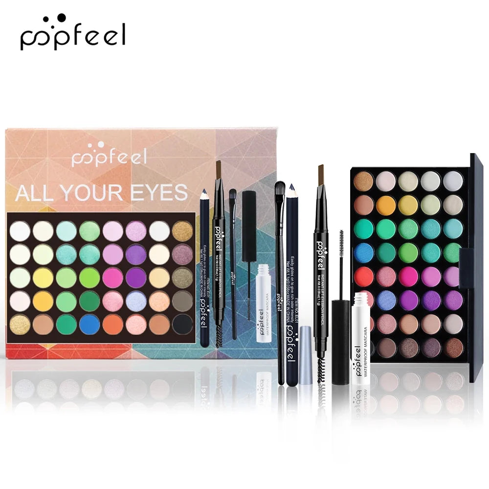 POPFEEL Eye Makeup Set, Eyeshadow Palette, Eyeliner, Mascara, Eyebrow Pencil, Makeup Tool Set Box, Gifts For Women - Fabs things