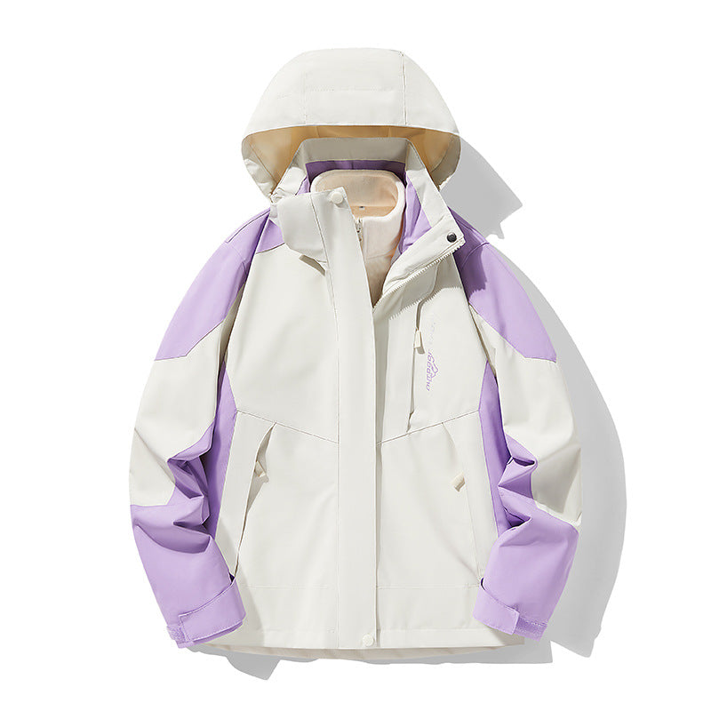 Three-in-one Removable Fleece-lined Thickened Waterproof Windproof Jacket Mountaineering - Fabs things