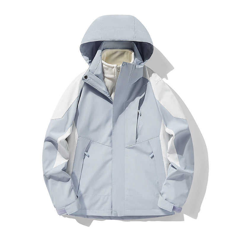 Three-in-one Removable Fleece-lined Thickened Waterproof Windproof Jacket Mountaineering - Fabs things