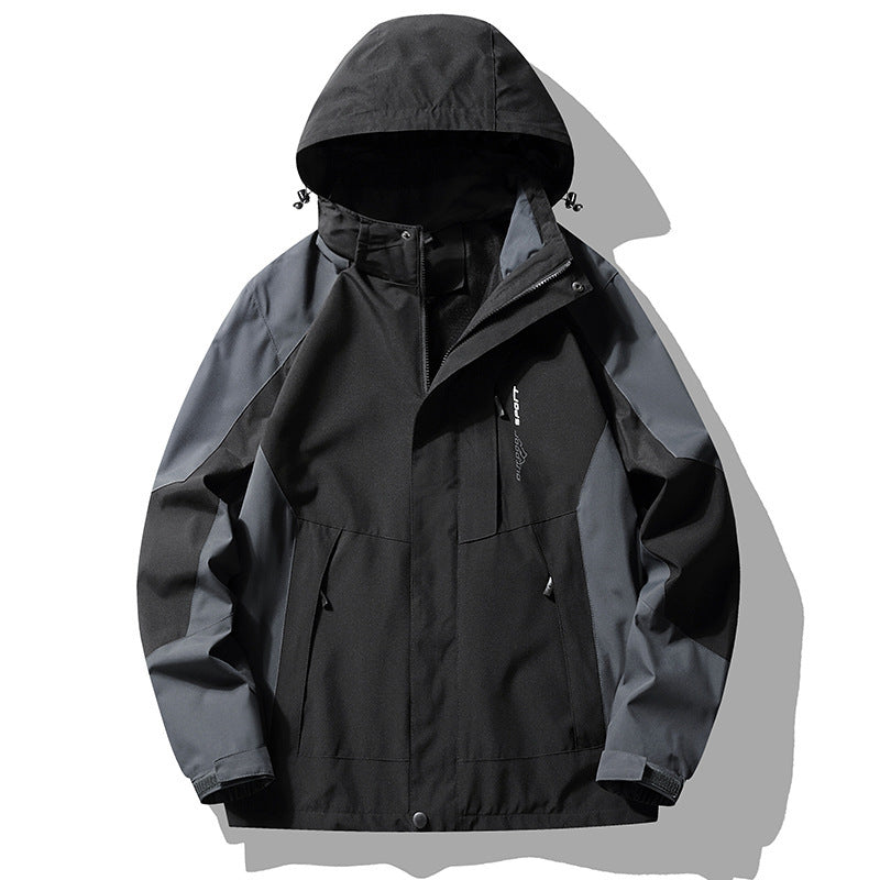 Three-in-one Removable Fleece-lined Thickened Waterproof Windproof Jacket Mountaineering - Fabs things