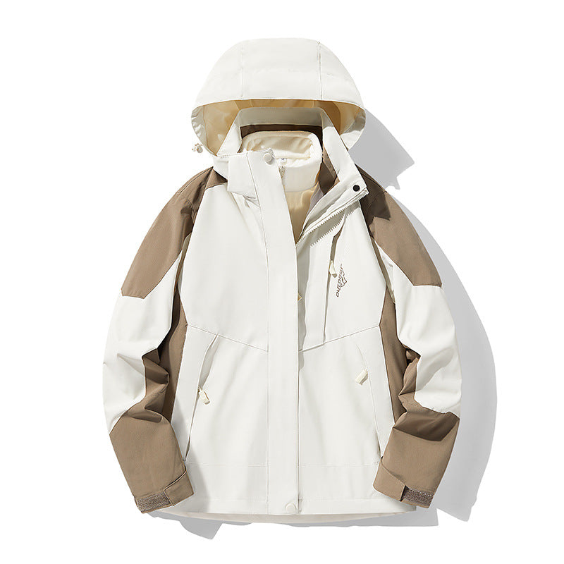 Three-in-one Removable Fleece-lined Thickened Waterproof Windproof Jacket Mountaineering - Fabs things