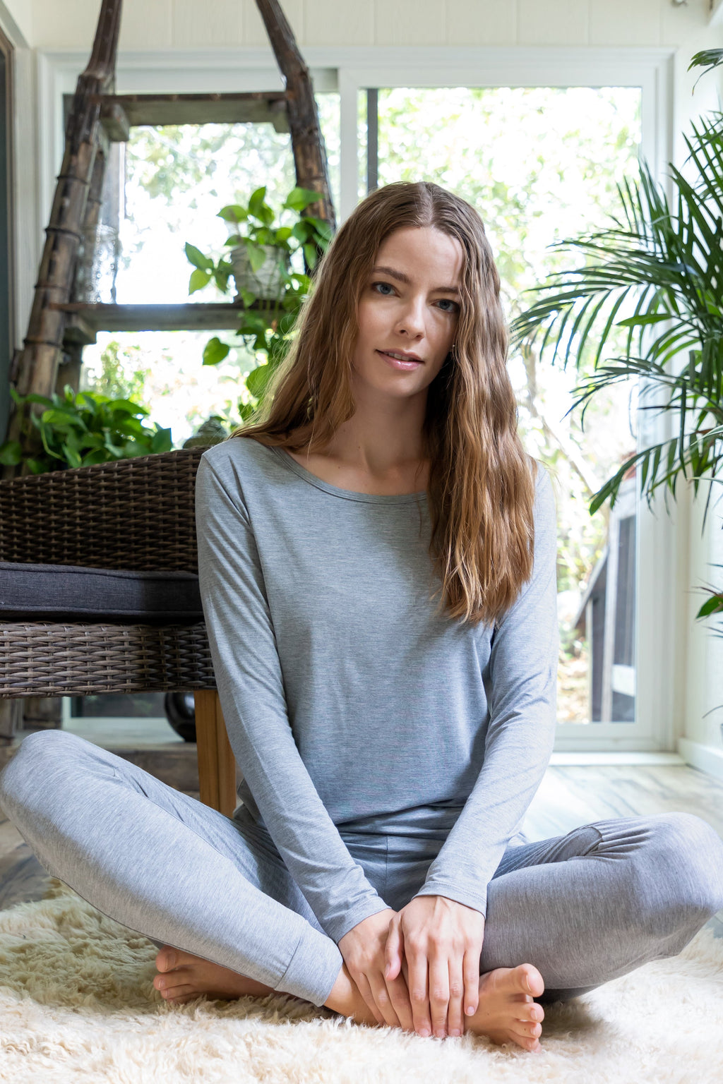 Women's Bamboo Lounge Long Sleeve T-Shirt - Fabs things