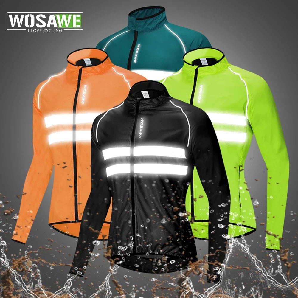 WOSAWE Men Cycling Windbreaker MTB Bicycle Long Sleeve Coat Water Resistant Outdoor Sport Jersey Bike Jacket Cycling Clothing - Fabs things