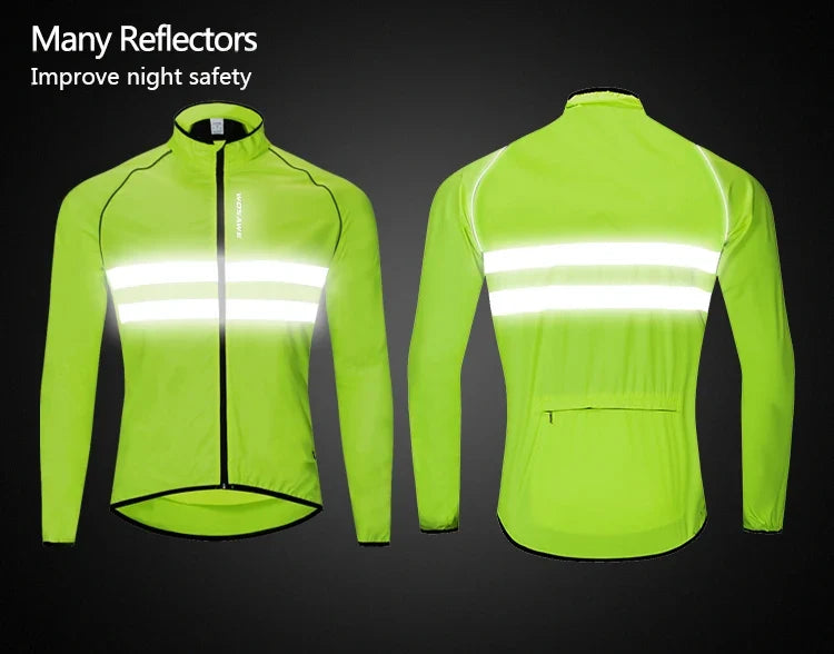 WOSAWE Men Cycling Windbreaker MTB Bicycle Long Sleeve Coat Water Resistant Outdoor Sport Jersey Bike Jacket Cycling Clothing - Fabs things