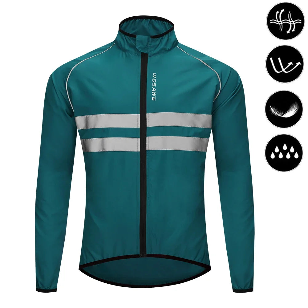 WOSAWE Men Cycling Windbreaker MTB Bicycle Long Sleeve Coat Water Resistant Outdoor Sport Jersey Bike Jacket Cycling Clothing - Fabs things