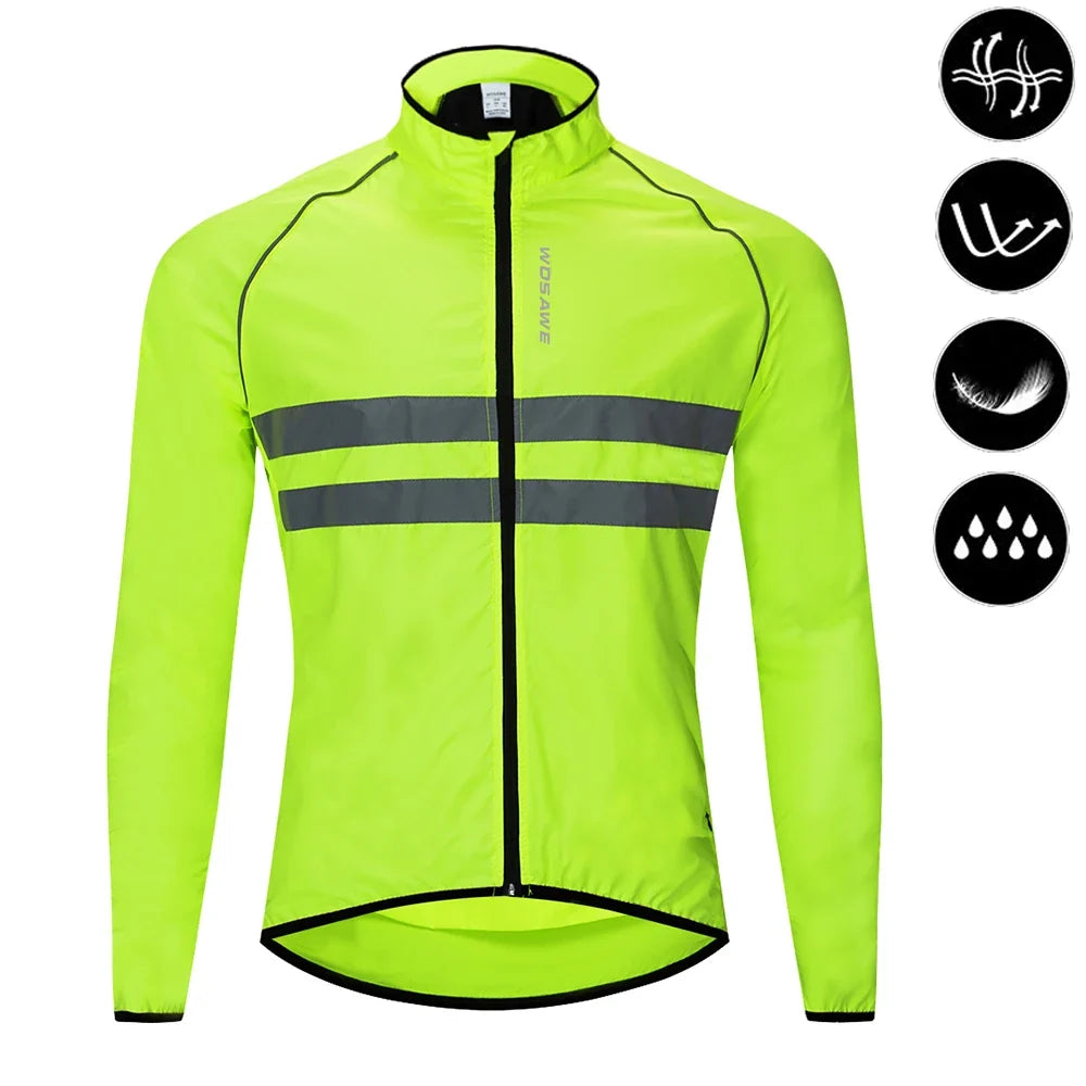 WOSAWE Men Cycling Windbreaker MTB Bicycle Long Sleeve Coat Water Resistant Outdoor Sport Jersey Bike Jacket Cycling Clothing - Fabs things