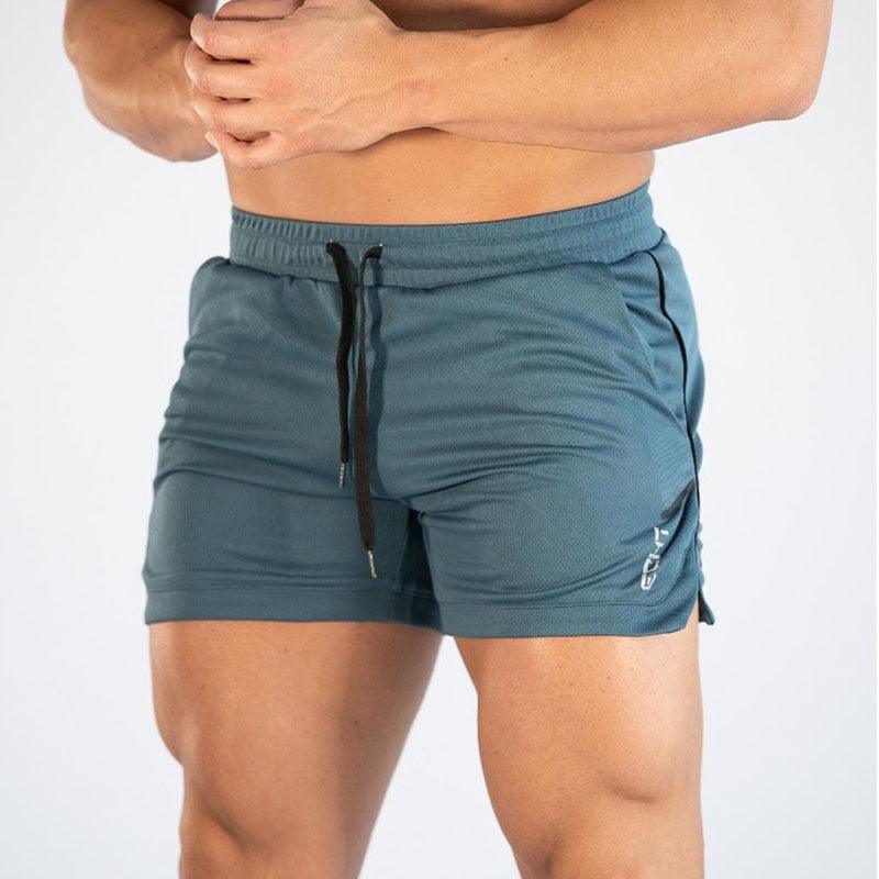 Men's Gym Training Shorts Men Sports Casual Clothing Fitness Workout Running Grid quick-drying compression Shorts Athletics Quick Dry Active Running Bodybuilding Shorts with Pockets - Fabs things