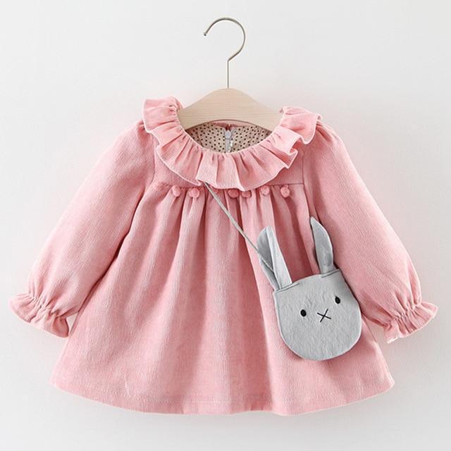 Newborn Baby Girl Cartoon Dress With Bag Infant Clothing Toddler Dress In elegant Design Made for Kids - Fabs things