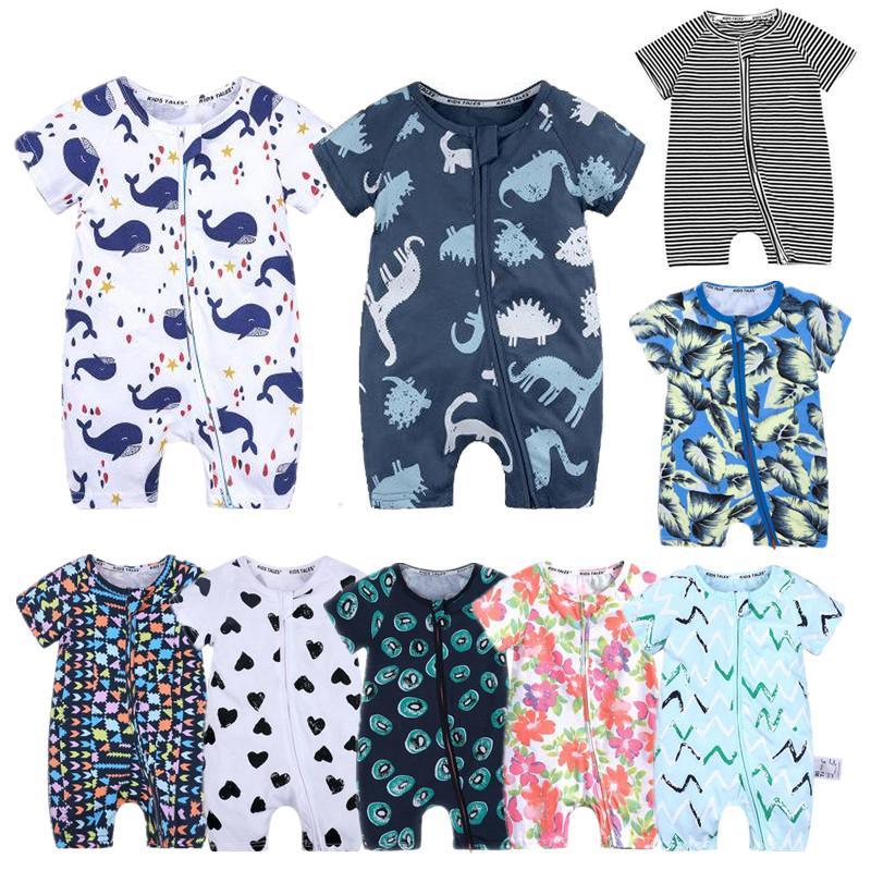 Modern Printed Newborn Baby Short Sleeved Cotton Jumpsuit Infant Cartoon Animal Costumes Clothing For Girls and Boys Kids - Fabs things