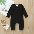 Infant Baby Boy Girl Cotton Romper Knitted Ribbed Jumpsuit Solid Clothes Warm Outfit For Kids - Fabs things